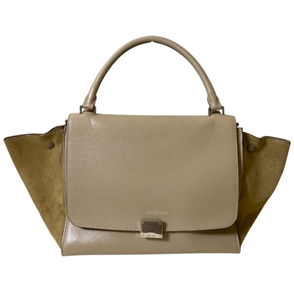 CELINE Trapeze Medium 2-Way Handbag/Shoulder Bag, Beige, Women's - Picture 1 of 16